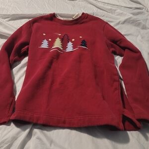 Vtg. Bobbie Brooks Red Embroidered Christmas Sweater Women's medium M